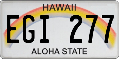 HI license plate EGI277