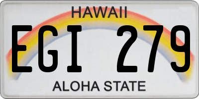 HI license plate EGI279