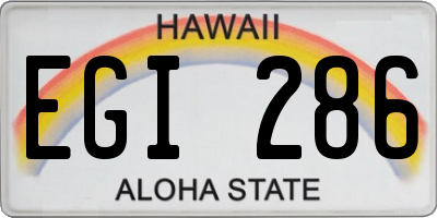 HI license plate EGI286