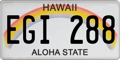 HI license plate EGI288