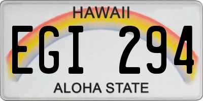 HI license plate EGI294