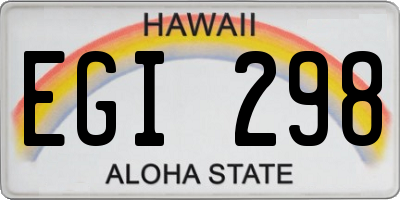 HI license plate EGI298