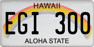 HI license plate EGI300