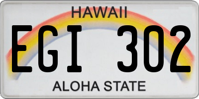 HI license plate EGI302