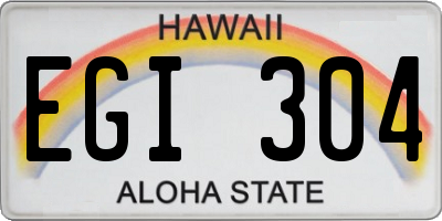 HI license plate EGI304