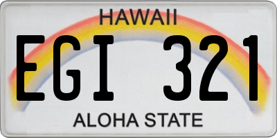 HI license plate EGI321
