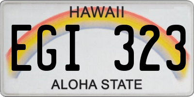 HI license plate EGI323