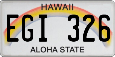 HI license plate EGI326