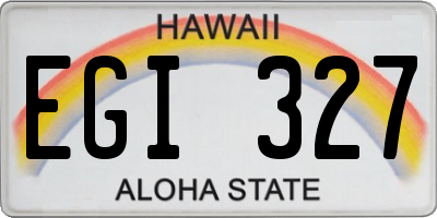 HI license plate EGI327