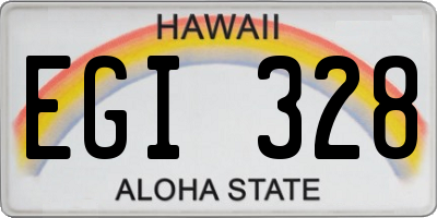 HI license plate EGI328