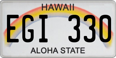 HI license plate EGI330