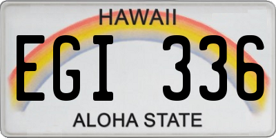 HI license plate EGI336