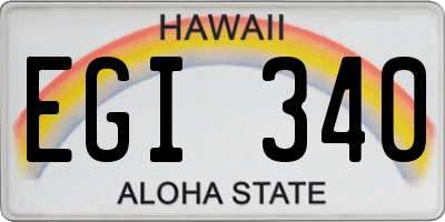 HI license plate EGI340