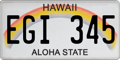 HI license plate EGI345