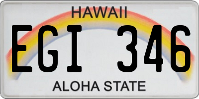 HI license plate EGI346