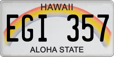 HI license plate EGI357