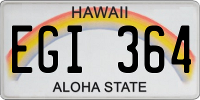 HI license plate EGI364