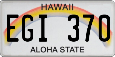 HI license plate EGI370