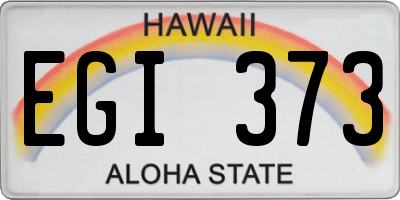 HI license plate EGI373