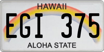 HI license plate EGI375