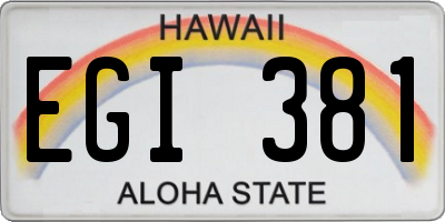 HI license plate EGI381