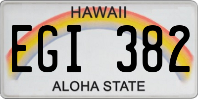 HI license plate EGI382