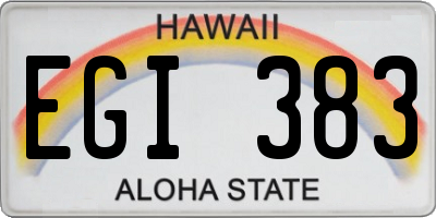 HI license plate EGI383