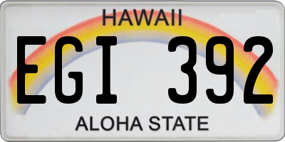 HI license plate EGI392