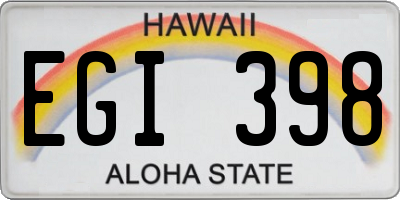 HI license plate EGI398