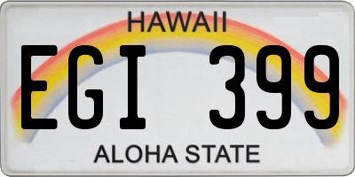 HI license plate EGI399