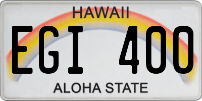 HI license plate EGI400