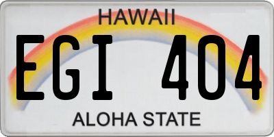 HI license plate EGI404
