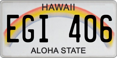 HI license plate EGI406