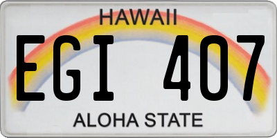 HI license plate EGI407