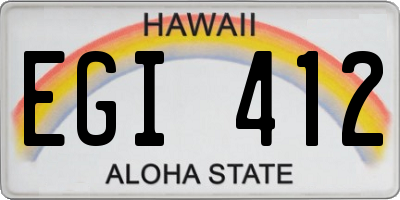 HI license plate EGI412
