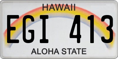 HI license plate EGI413