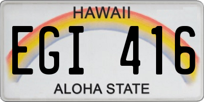 HI license plate EGI416