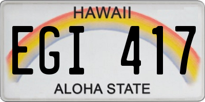 HI license plate EGI417
