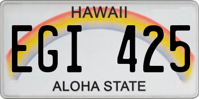 HI license plate EGI425