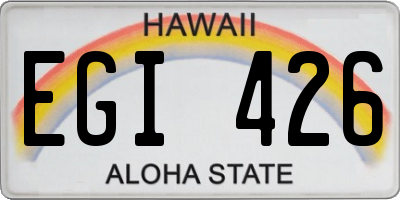 HI license plate EGI426