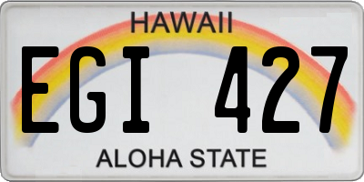 HI license plate EGI427