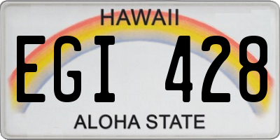 HI license plate EGI428