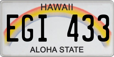 HI license plate EGI433