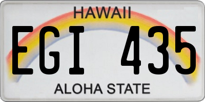 HI license plate EGI435