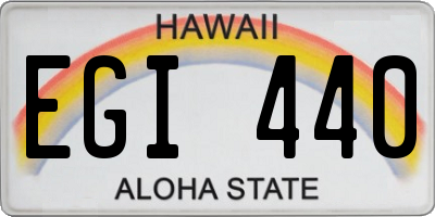 HI license plate EGI440