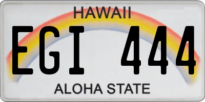 HI license plate EGI444