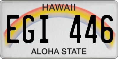HI license plate EGI446