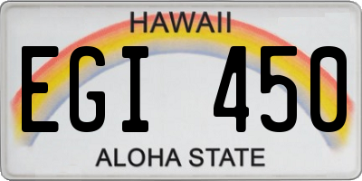 HI license plate EGI450