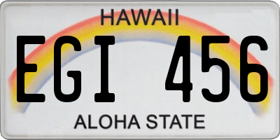 HI license plate EGI456