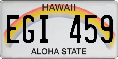 HI license plate EGI459